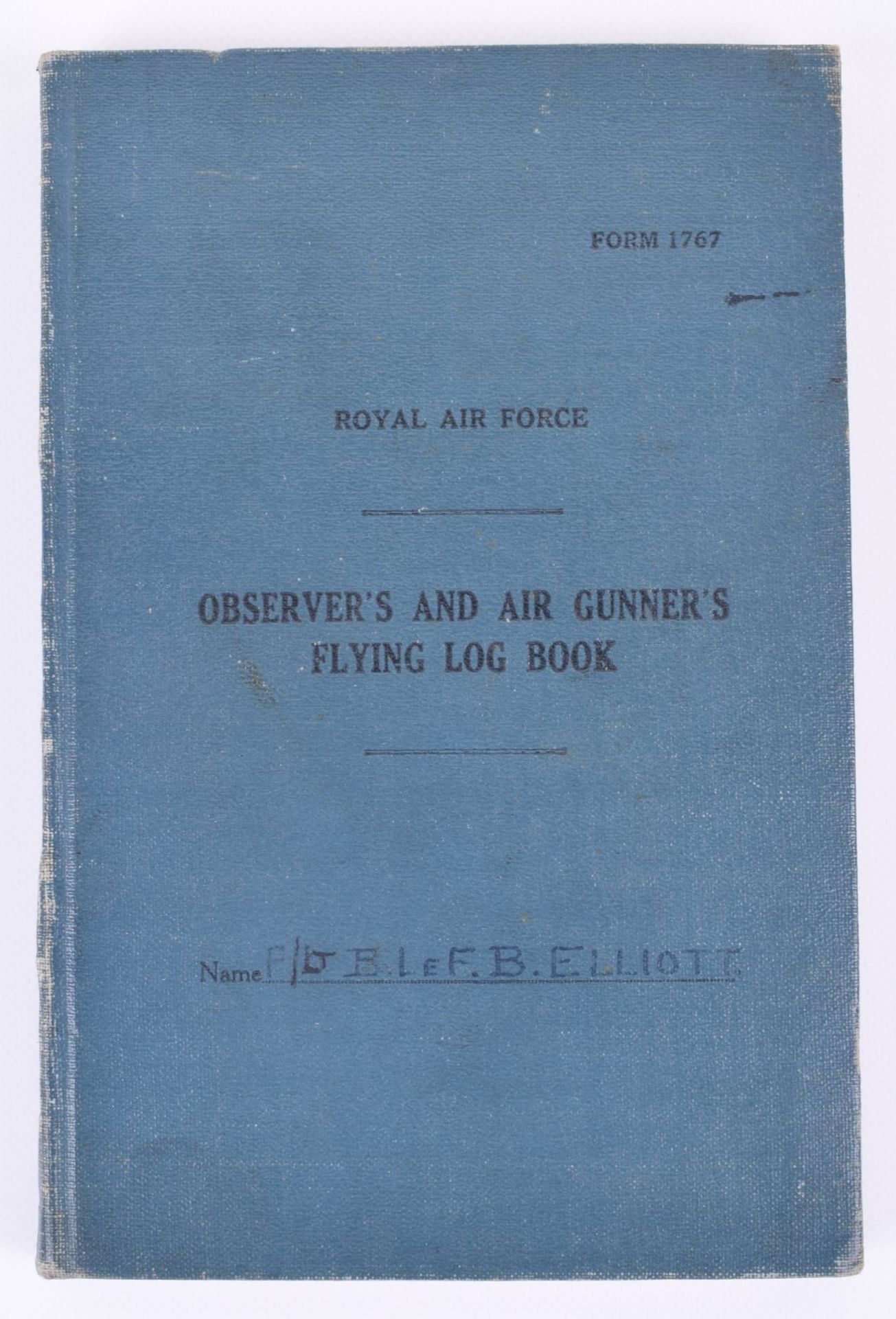 Royal Air Force Observer's and Air Gunner's Flying Log Book of F/Lt B. Le F. B. Elliott