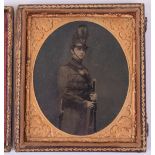 Victorian Coloured Ambrotype Photograph Rifle Volunteer