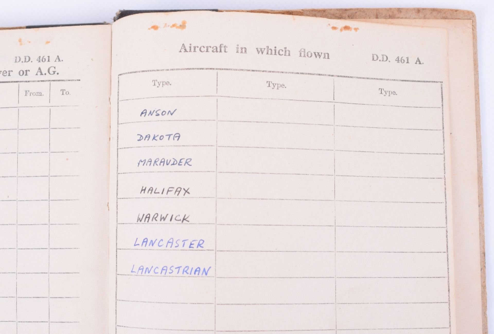 Royal Air Force Observer's and Air Gunner's Flying Log Book of 1626045 A/C (2c) later 181395 F/Lt J - Image 7 of 7