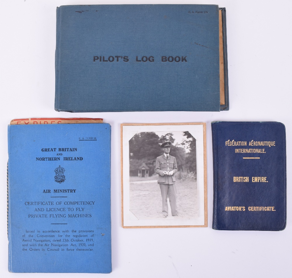 Small Group of Royal Air Force Ephemera Belonging to A L Allen including Pilot’s Log Book