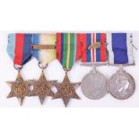 WW2 Royal Navy Long Service and Mentioned in Despatches Medal Group of Five HMS Suffolk and HMS Aris