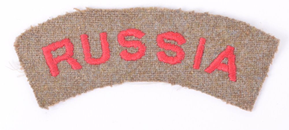 Rare WW2 Russian Volunteers / Nationals in the British Army Cloth Shoulder Title