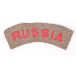 Rare WW2 Russian Volunteers / Nationals in the British Army Cloth Shoulder Title