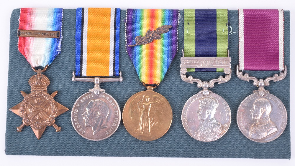 1914 Star Medal Trio, North West Frontier and Long Service Medal Group of Five Royal Field Artillery