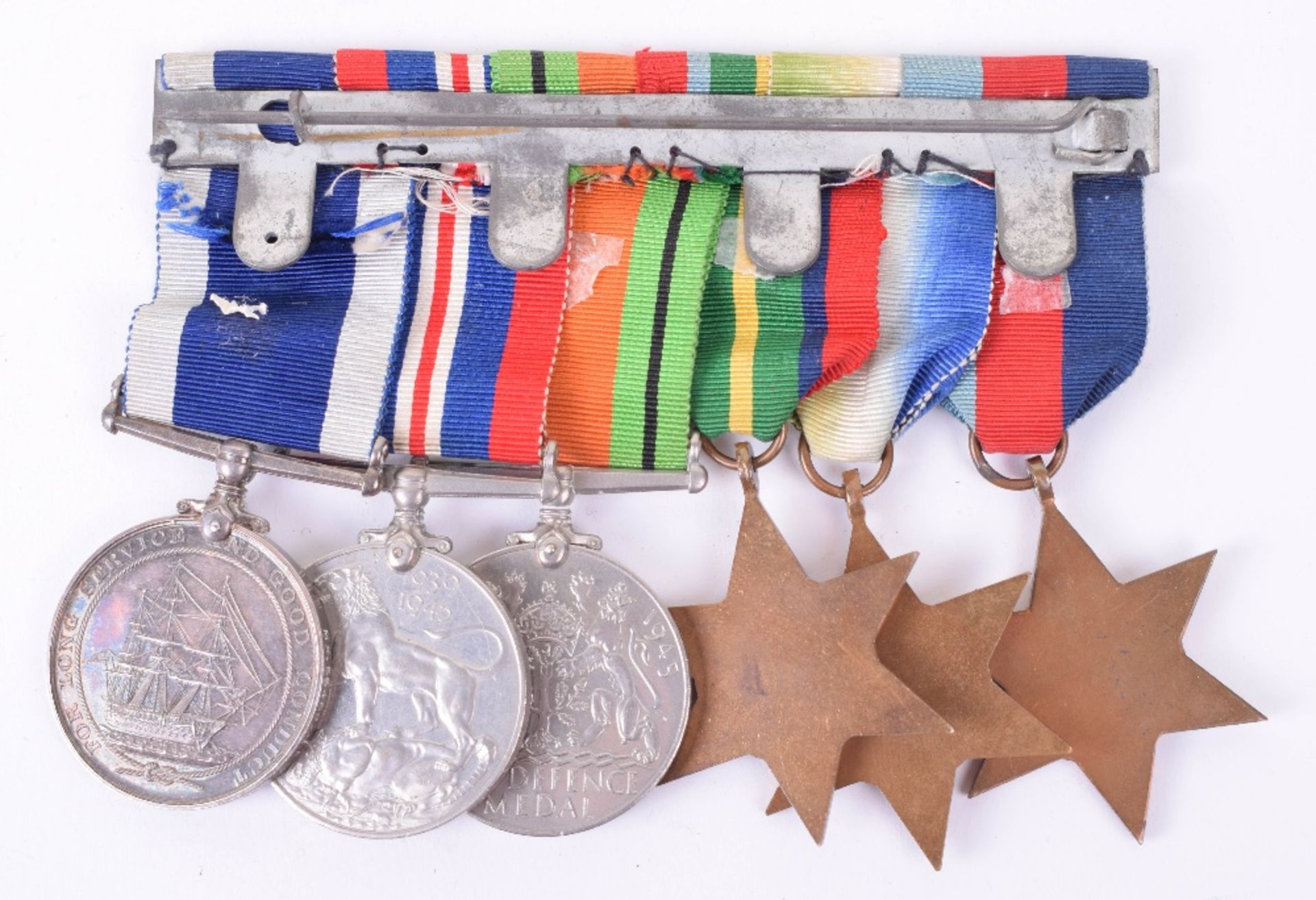 WW2 Campaign and Royal Navy Long Service Good Conduct Medal Group of Six HMS Sea Eagle - Image 4 of 4