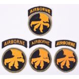 4x American 17th Airborne Division Tunic Patches