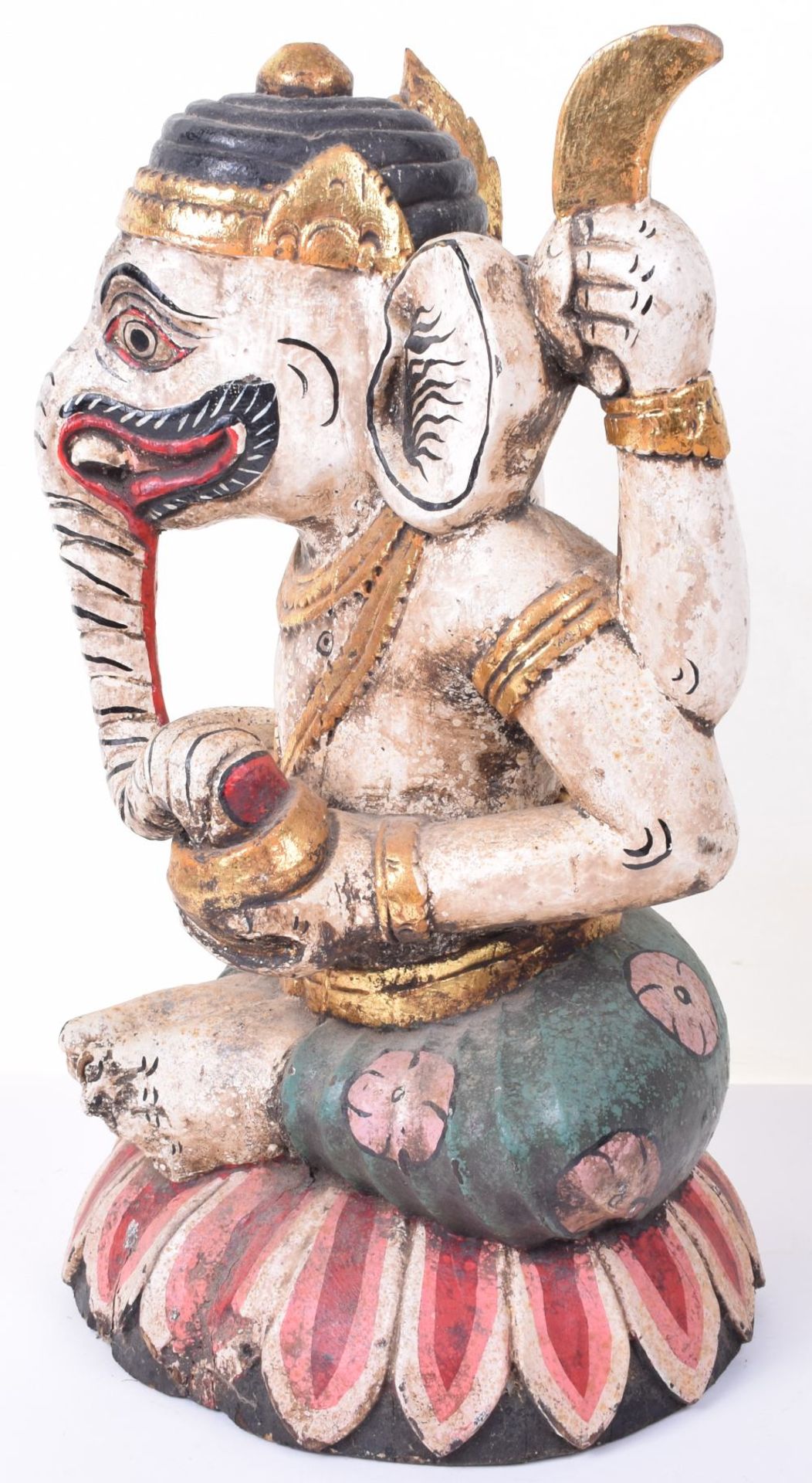 Fine Balinese Polychrome Painted Kris Stand - Image 3 of 6
