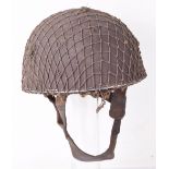 WW2 1943 British Airborne Forces Paratrooper Helmet with Leather Chinstrap Harness and Original Comb