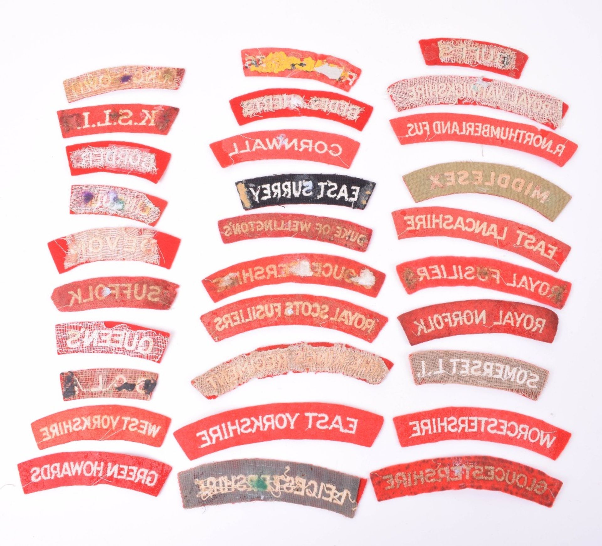 Selection of British Infantry Regiments Cloth Shoulder Titles - Image 2 of 2