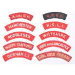 10x WW2 Printed Regimental Shoulder Titles