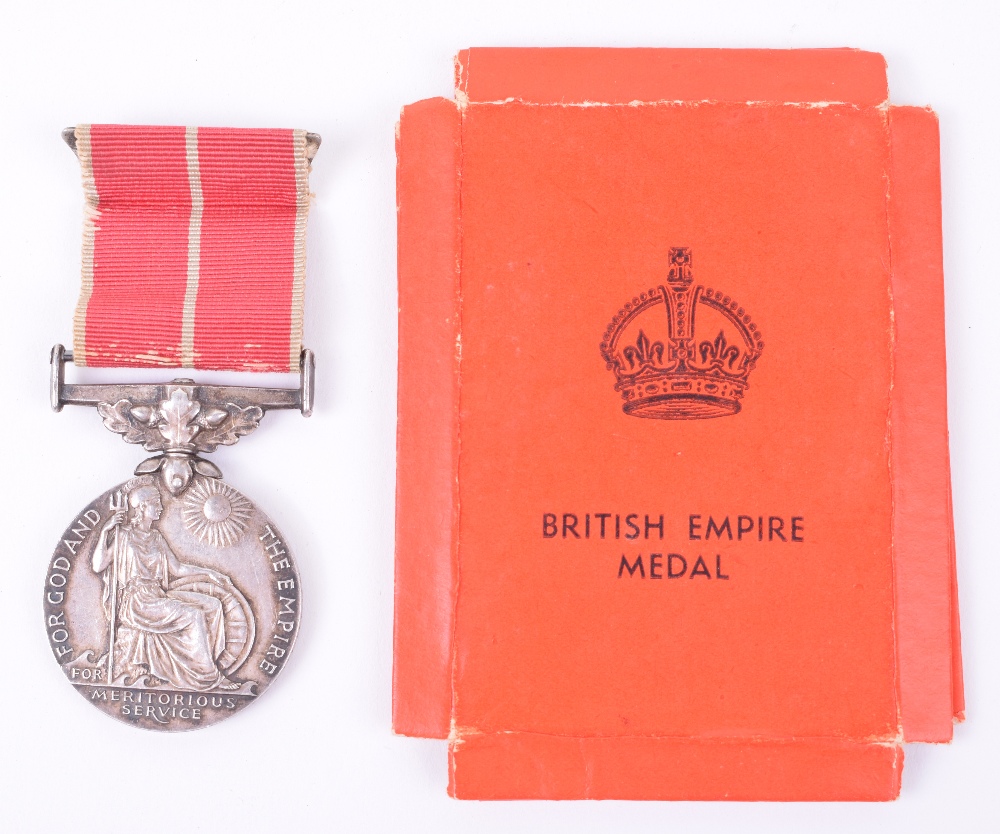 WW2 British Empire Medal Awarded to Chief Stoker William John Miller Royal Navy, For Saving a Mercha
