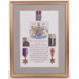 WW2 Royal Artillery Tunisia Campaign Casualty Medal Trio Awarded to Gunner Robert Hall, Royal Artill