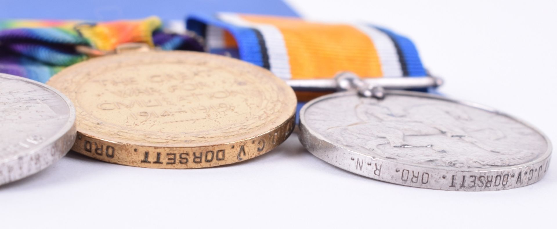 WW1 Royal Fleet Reserve Long Service Good Conduct Medal Group of Three - Image 5 of 5