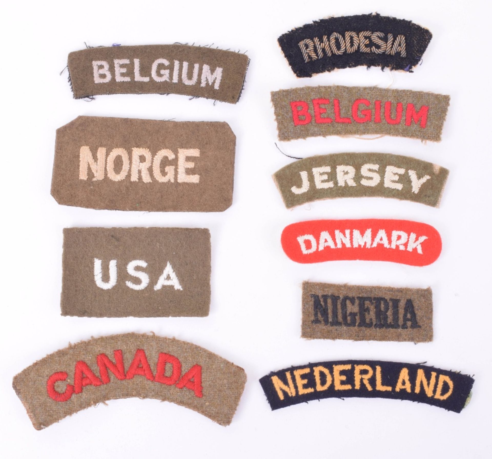 Selection of Cloth Nationality Shoulder Titles