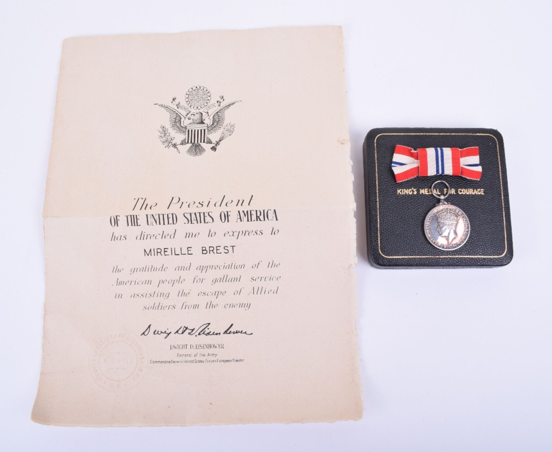 WW2 British Kings Medal for Courage - Image 3 of 5