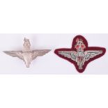 EIIR Hallmarked Silver Parachute Regiment Officers Cap Badge