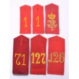 Grouping of One Pair and Four Single Enlisted Mans Shoulder Boards