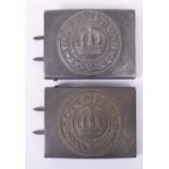 2x Prussian Enlisted Mans Steel Belt Buckles