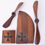 4x WW1 German Wooden Aircraft Propeller Parts