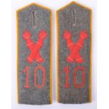 10th Foot Artillery Regiment 1907 Enlisted Mans Shoulder Boards