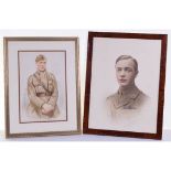 Watercolour Painting and Portrait of Lieutenant Marcus Thurlow Wright Loyal North Lancashire Regimen