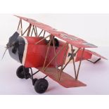 Scratch Built Tin Plate Model of the Red Barons Bi-Plane