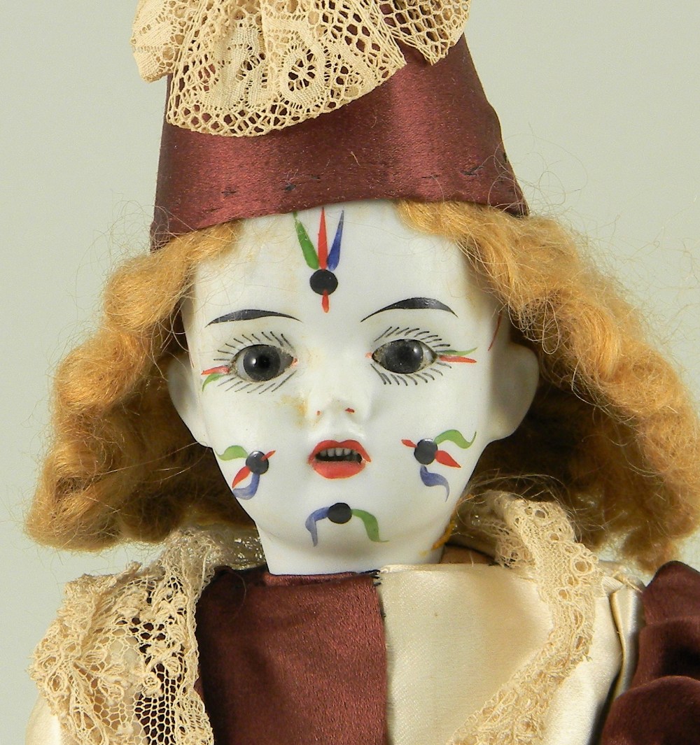 Rare bisque head clown doll, probably French circa 1910, - Image 2 of 2