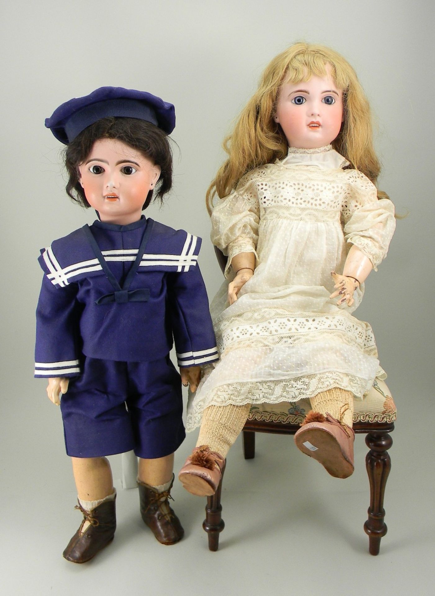 Tete Jumeau 1907 bisque head doll, French circa 1910,