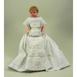 ‘Abigail’ a poured wax shoulder head doll by Pierotti, English circa 1870,