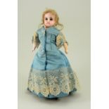 Wax over composition shoulder head lady doll, German circa 1860,