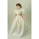 ‘Katherine’ a poured wax shoulder head doll possibly by H.J Meech, English circa 1860,