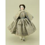 A good early china shoulder-head doll, German circa 1850,