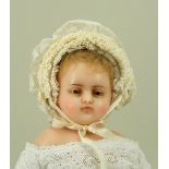 ‘Molly’ a poured wax shoulder head doll by Pierotti, English circa 1870,