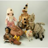 Collection of soft toys, English 1930’s,