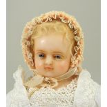 ‘Joy’ a poured wax shoulder head doll by Pierotti, English circa 1870,