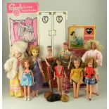 Collection including Barbie, Ken, Skipper, Sindy and accessories, 1960s/70s,