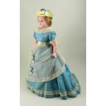 ‘Verity’ a poured wax shoulder head doll by Montanari, English circa 1860,