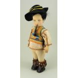 Lenci felt doll in traditional Mexican costume, series 300, Italian circa 1930,