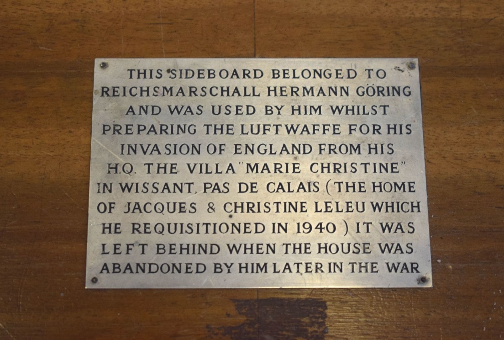 Large Wooden Sideboard Recovered from Herman Goering’s HQ at Villa Marie Christine, Pas de Calais, F - Image 2 of 7