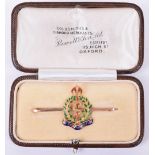 15ct Gold and Enamel Royal Army Medical Corps Sweetheart Brooch