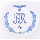 Scarce German Army WW2 Meissen Presentation Plate to the 4th Artillery Regiment for the Polish and F