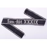 Allgemeine-SS Cuff Title San-Abt XXXIX