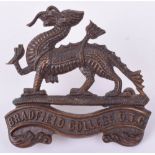 Post 1926 Bradfield College OTC Bronze Cap Badge