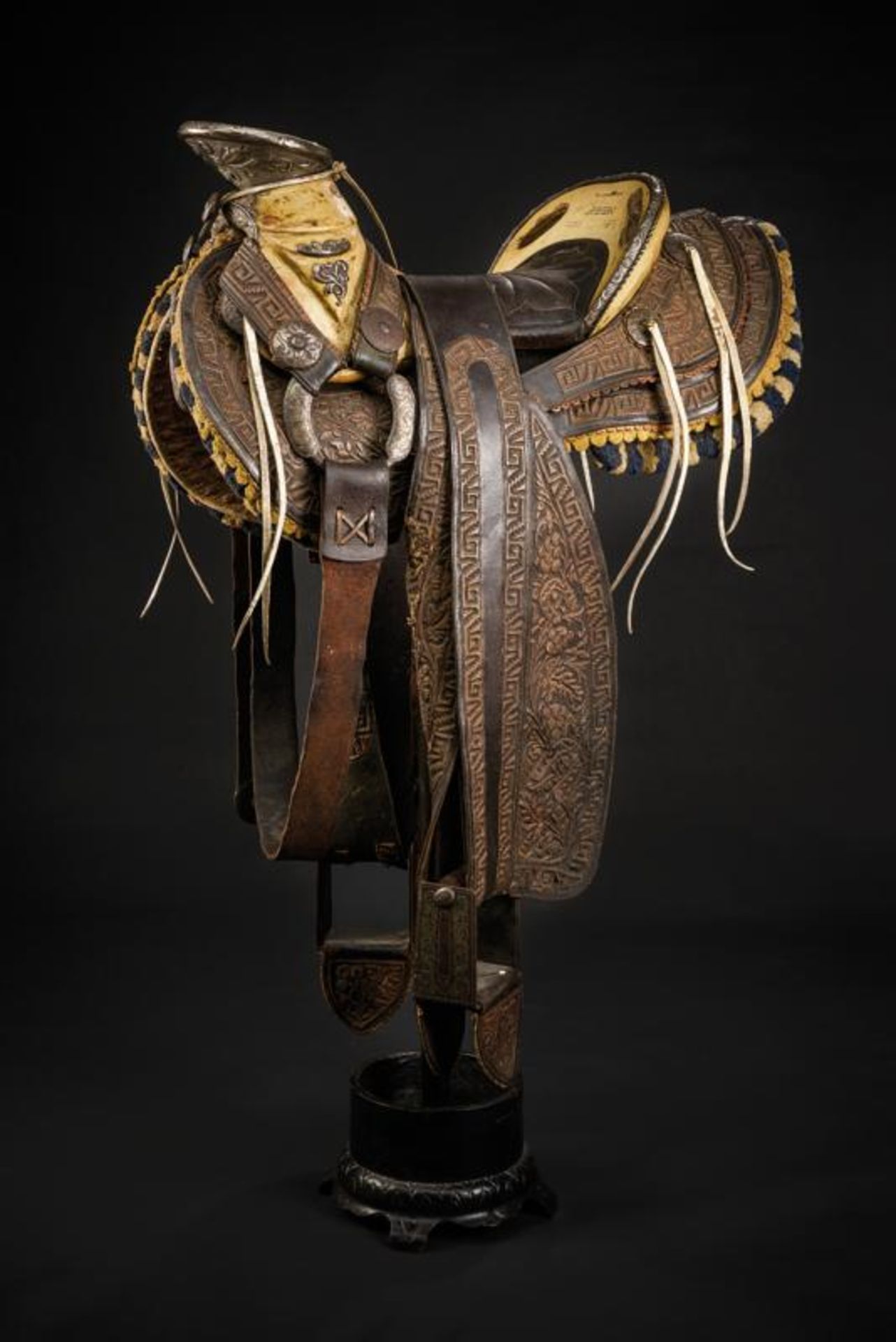 A beautiful Charro saddle from the property of the Mexican Ambassador in Bruxelles