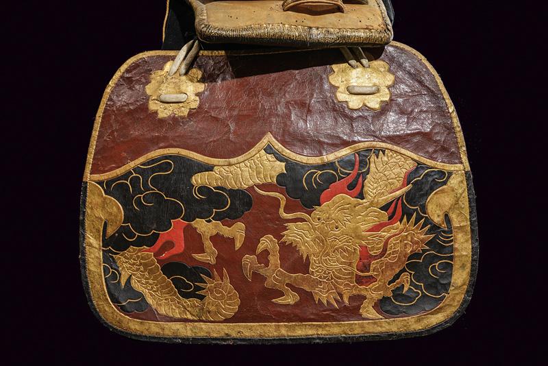 A beautiful and rare kura (saddle) with abumi, saddle-pad and side protection - Image 7 of 10