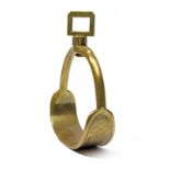 A brass stirrup with Matsudaira mon