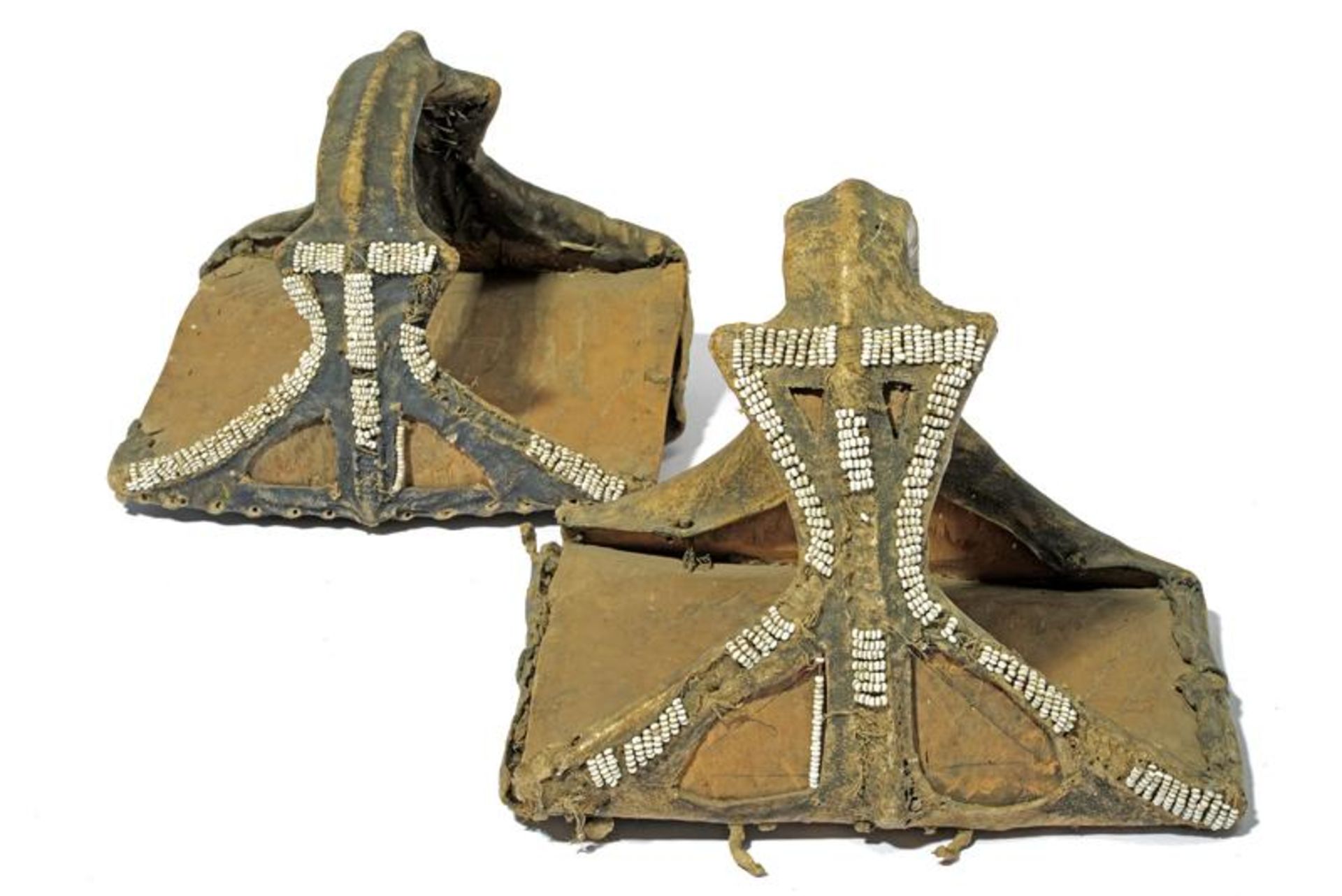 A rare pair of Indian Crow tribe stirrups