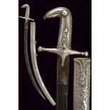 A silver mounted shamshir