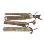 A lot of four silver decorated horse straps