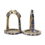 A pair of enameled stirrups